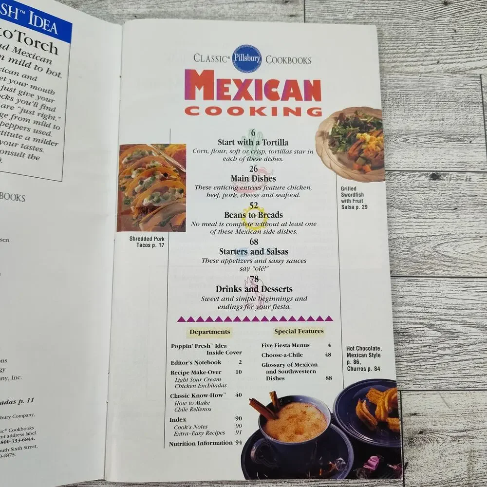 Mexican Cooking Pillsbury Classic‎ Cookbook Booklet 1995 Vintage Tacos Fajitas